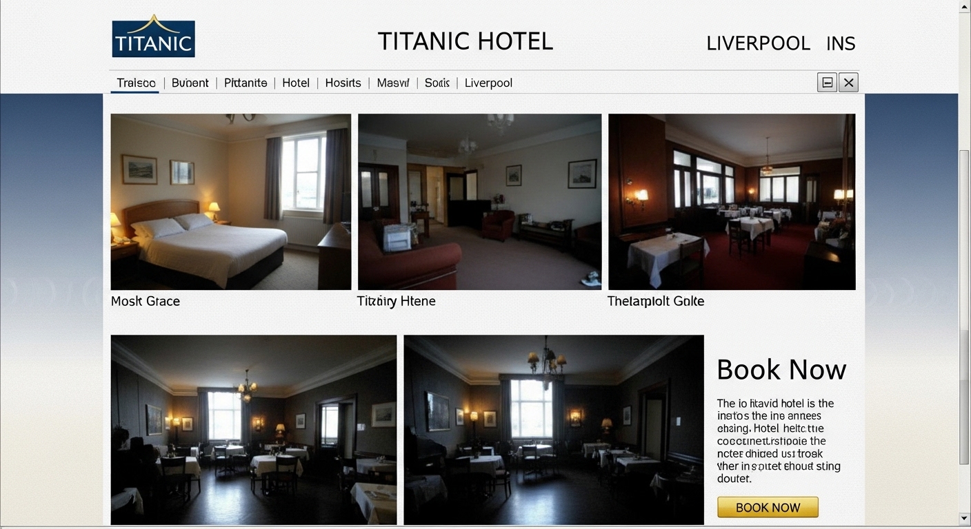 Titanic Hotel website — before