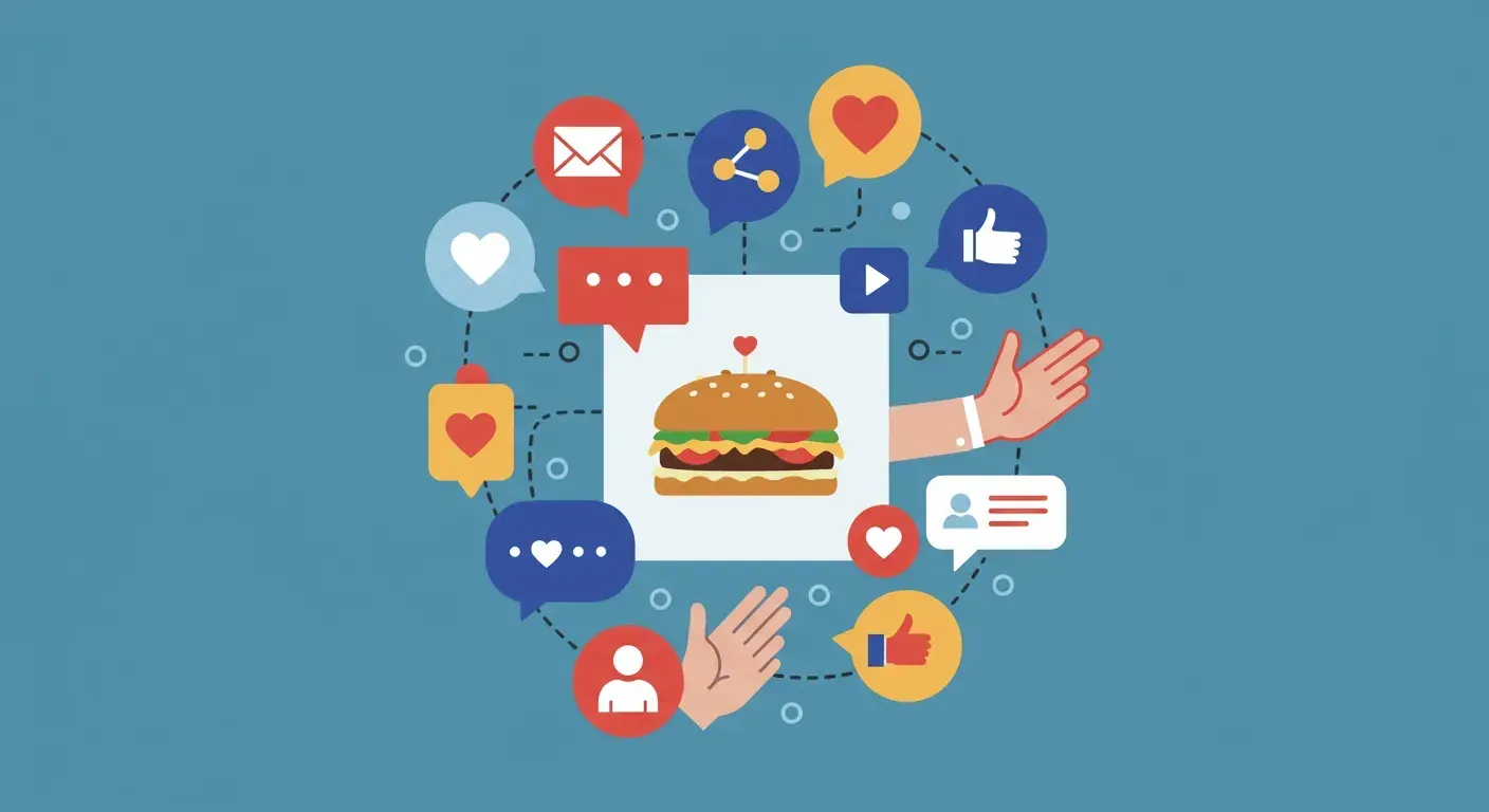 a dynamic, high-energy visual mosaic bursting with diverse social media content examples. picture a central, captivating short video thumbnail (like a quick recipe or a product demo) surrounded by smaller, equally striking elements: a multi-panel carousel showing a "before & after" transformation, a vibrant single product shot with bold typography, and a compelling question graphic designed to spark conversation. each element should pop with distinct colours and sharp detail, creating a sense of visual excitement and endless possibilities.