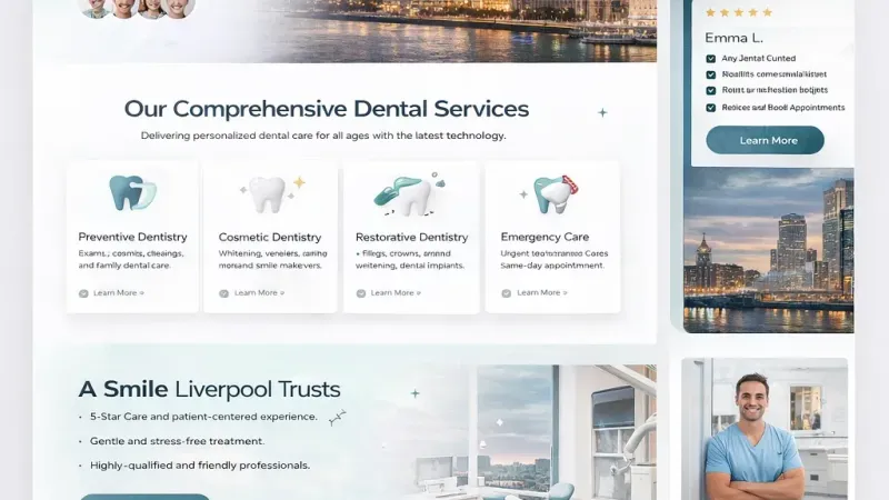 north shore dental - dental practice website