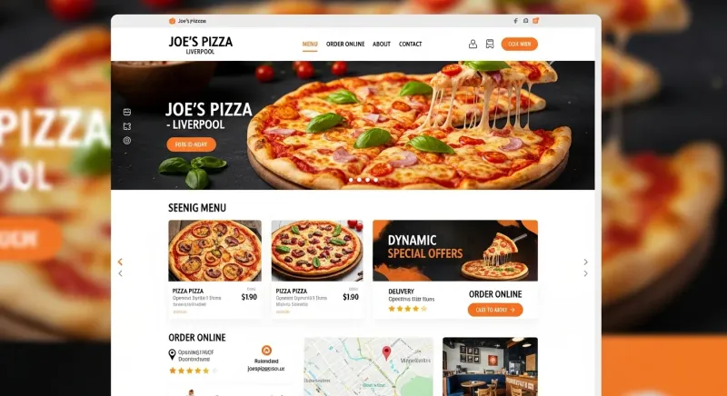 joe's pizza liverpool design mockup