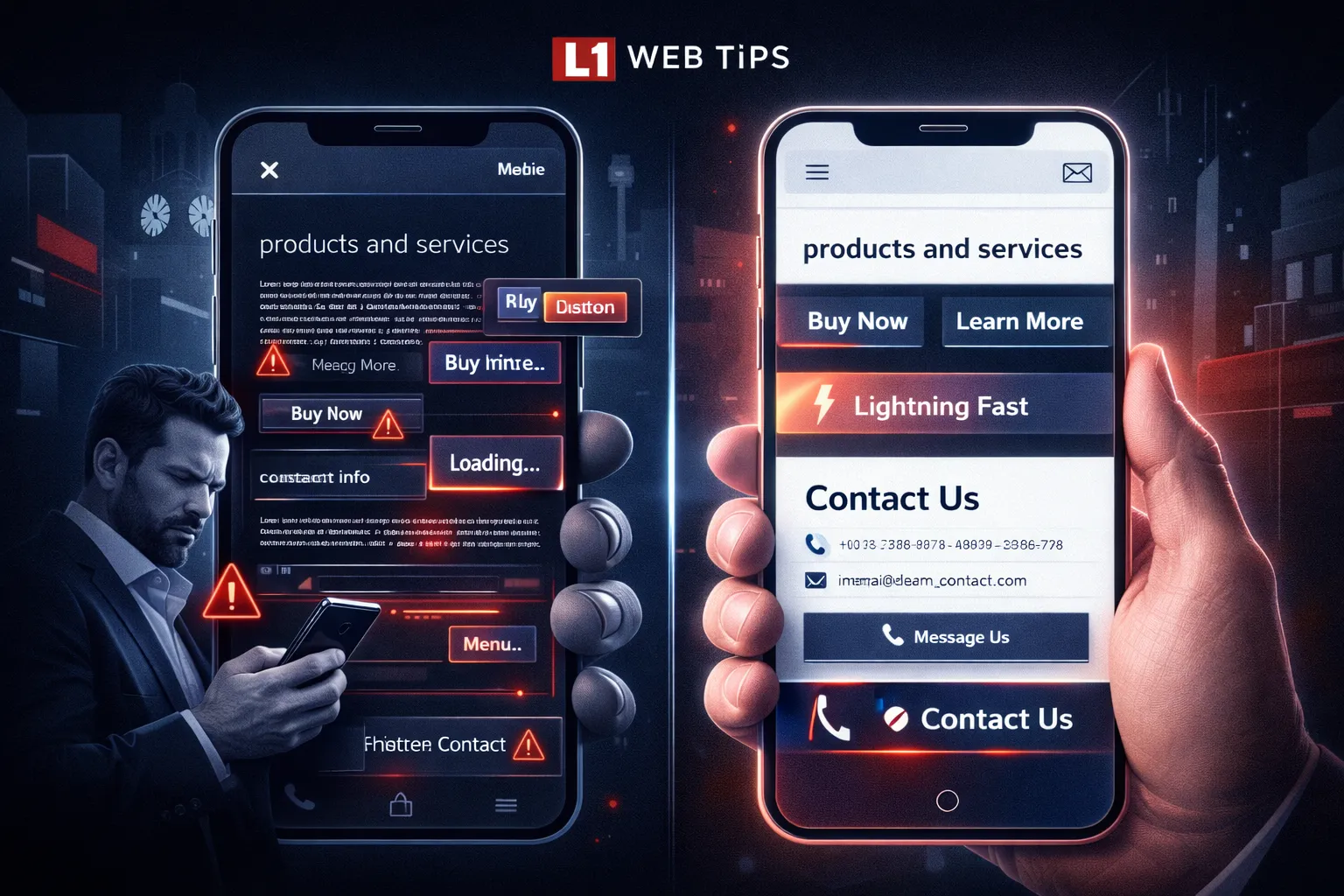 A busy mobile menu can be confusing