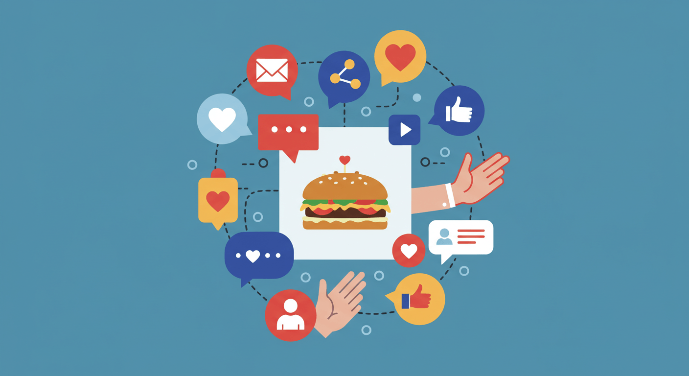 A dynamic, high-energy visual mosaic bursting with diverse social media content examples. Picture a central, captivating short video thumbnail (like a quick recipe or a product demo) surrounded by smaller, equally striking elements: a multi-panel carousel showing a "before & after" transformation, a vibrant single product shot with bold typography, and a compelling question graphic designed to spark conversation. Each element should pop with distinct colours and sharp detail, creating a sense of visual excitement and endless possibilities.